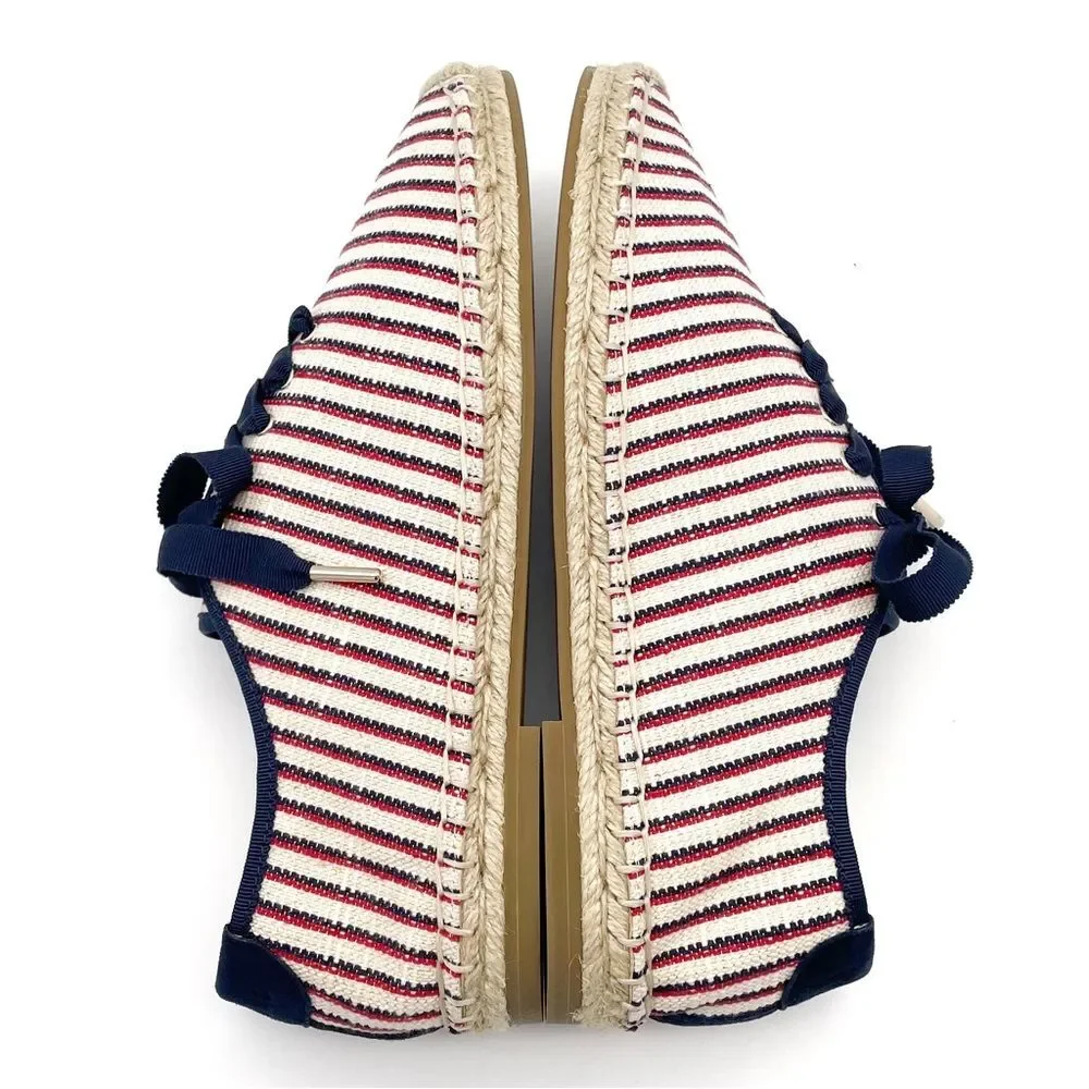 NWT Joie Corston Espadrille Sneaker Navy Red Cream Gold Women’s 38.5 US 7.5-8